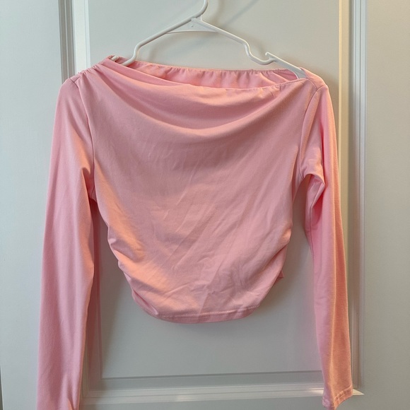 Pink Ruched Crop Top - Picture 2 of 2